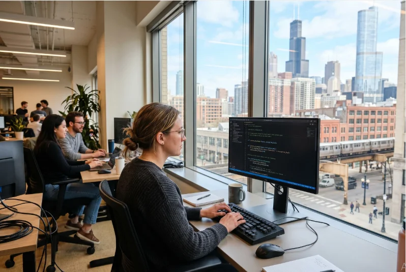 Chicago AI companies and tech startups developing software and artificial intelligence