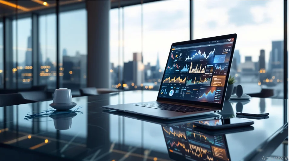 Fintech trends 2026 illustrating digital finance tools and financial data analysis