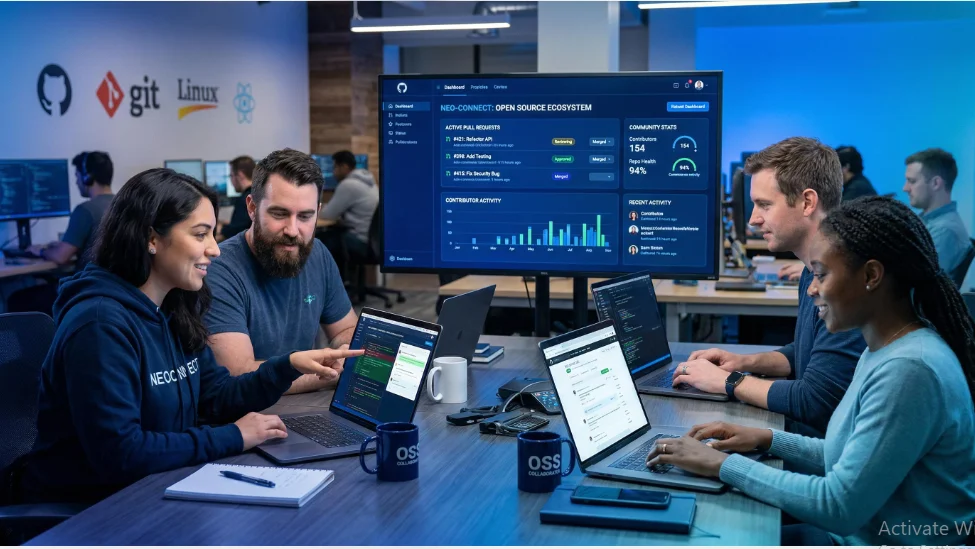 Open-source software development and GitHub collaboration