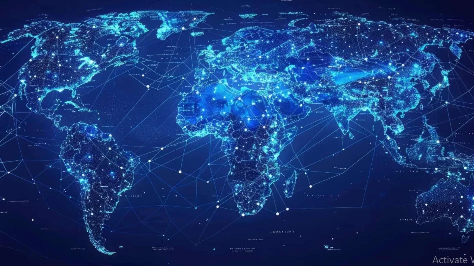 Global fintech news highlighting digital financial networks and international payments